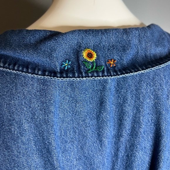 vintage Bobbie Brooks : denim embroidered maxi dress - Picture 9 of 14